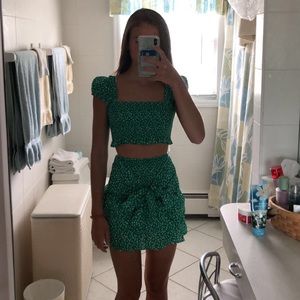 Green two piece up set